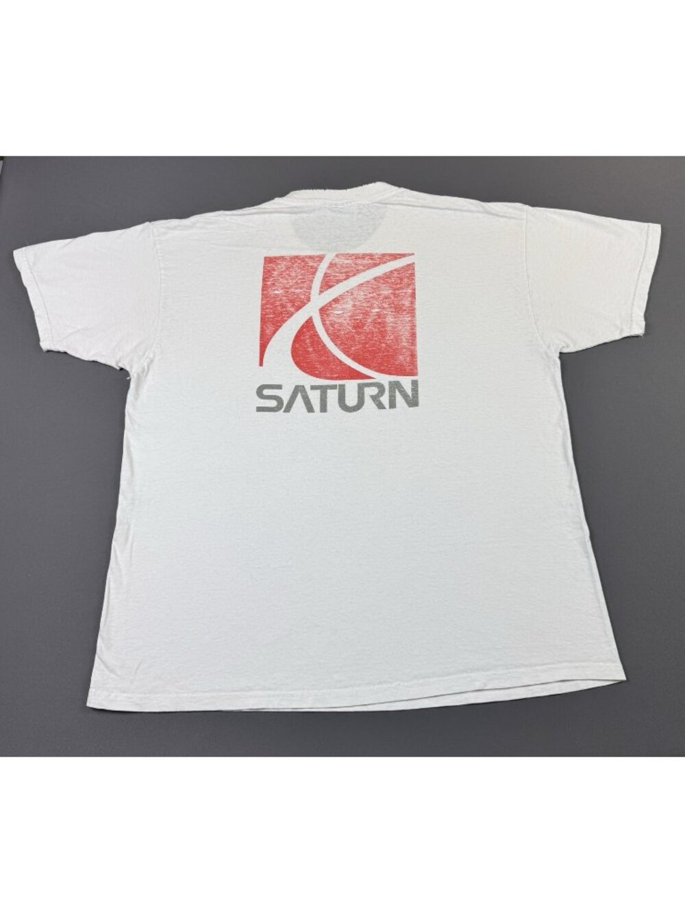 Rare Vintage 90s Saturn Logo Car Promo White XL Shirt USA Made Streetwear Hype